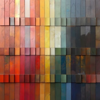 Abstract background in a combination of multicolored geometric shapes. Selective focus.