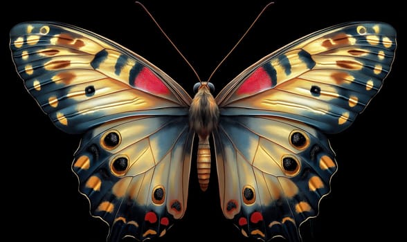 Creative butterfly on dark background. Selective focus.