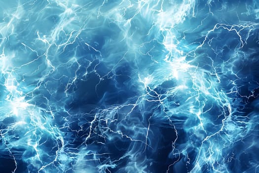 Dynamic electric storm art with bright lightning and glowing blue textures.