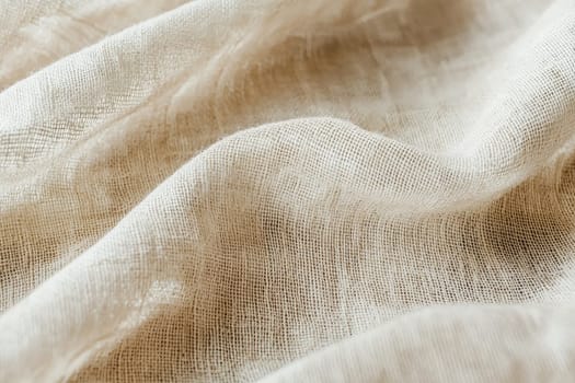 A close-up view of light beige woven fabric showcasing a subtle, delicate texture. Perfect for background use in various design projects, this image conveys warmth and elegance.