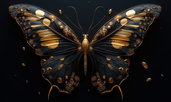 Creative butterfly on dark background. Selective focus.