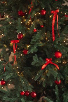 Beautiful Christmas decor. Decorating a room on a holiday. Stylish details.