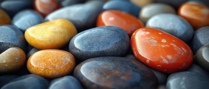 Texture background of colored stones. Selective focus.