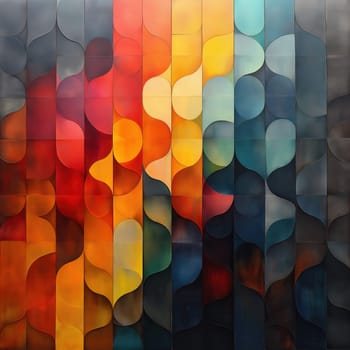 Abstract background in a combination of multicolored geometric shapes. Selective focus.