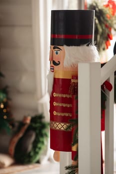 Stylish Christmas wreath, holiday decoration, details.