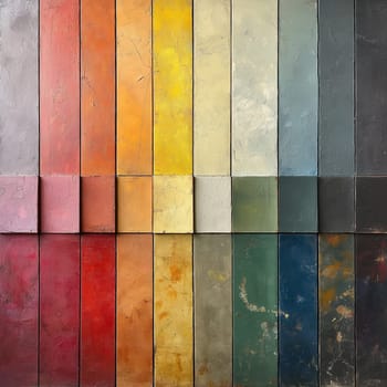 Abstract background in a combination of multicolored geometric shapes. Selective focus.