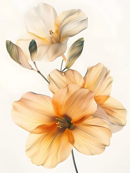 A close up of a beautiful flower from the daisy family, with delicate petals and a long pedicel, on a clean white background. A perfect subject for art and paintings