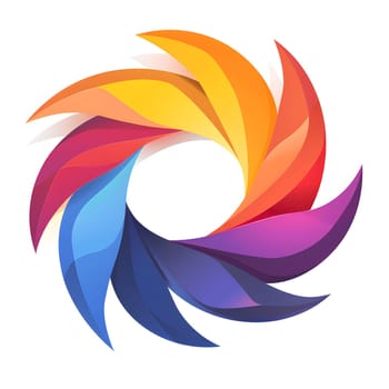 A vibrant logo design inspired by the intricate patterns of flowering plants and creative arts. This colorful logo resembles a camera lens, symbolizing the beauty of nature and artistry