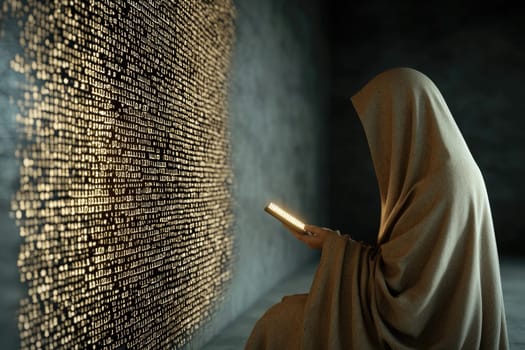 Anonymous coder: hacker dismantling binary barriers while cloaked in hoodie, embodying mystique of underground tech culture, challenging systems with skillful precision, stealth in digital realm