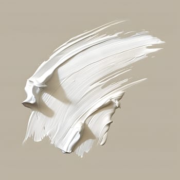 White paint brush strokes on beige background, isolated and textured strokes
