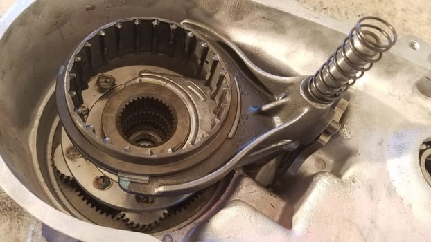 Repairing a Transfer Case, Replacing a Shift Fork in a 1990s SUV. High quality photo