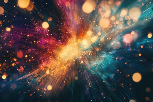 Explore a stunning cosmic background featuring vibrant light effects and energetic colors, perfect for themes of space, adventure, and imagination.