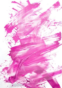 Energetic and vibrant pink brush strokes form a bold and contemporary artistic display