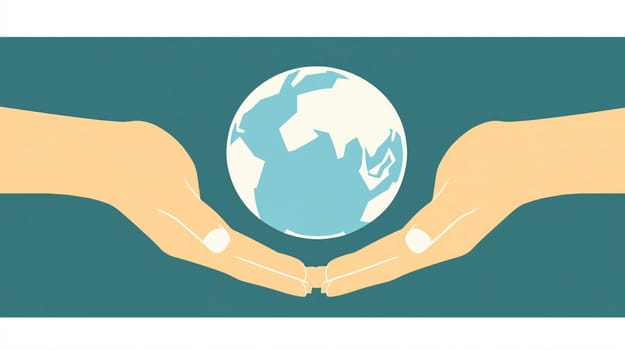 Two hands gently holding a globe, representing environmental protection and sustainability