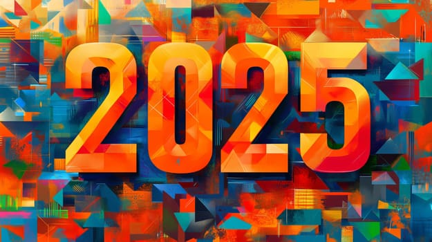 Bold graphic showing the numbers 2025, ideal for illustrating concepts about the future
