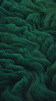 Abstract green flowing waves. Concept of fluidity, nature, and tranquility.