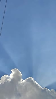 blue sky white clouds background nature air atmosphere weather, round sin light. High quality photo