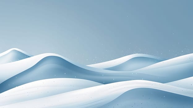 Serene, smooth, snowcovered hills under a clear blue sky look tranquil and beautiful
