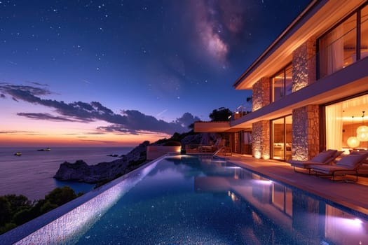 Modern house with pool and sea view. Fully equipped kitchen, spacious living room, en suite bedrooms. Ideal for vacation or long-term stay.