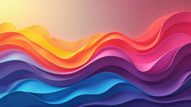 Soft, flowing waves in vivid colors create a dynamic and harmonious visual experience that captivates the viewer’s senses. The rich hues blend seamlessly, inspiring creativity and tranquility.
