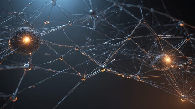 A vibrant network of glowing connections forms a digital sphere, prominently featuring a glowing lock at its center, symbolizing security in a tech-driven world.