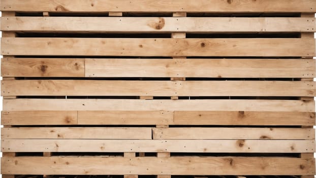 A collection of wooden pallets showcases their natural textures and colors, creating a rustic backdrop that adds warmth and charm to the indoor environment, perfect for creative projects.