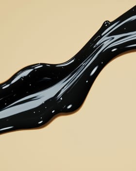 smooth black liquid creates elegant and dramatic flow on golden surface.