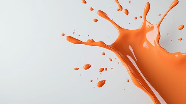 vibrant orange splash of liquid creates energetic visual impact.