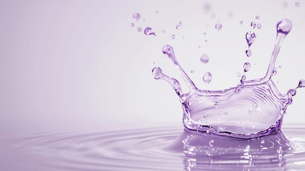 stunning purple liquid splash creates mesmerizing effect in water.