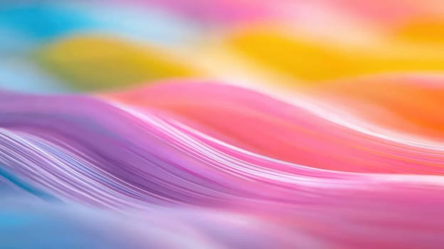 Colorful waves of soft pastel hues create serene and calming atmosphere.