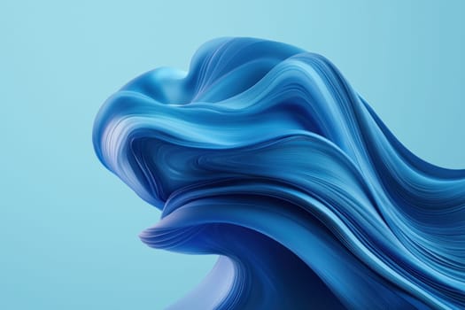 blue toned minimalist abstract design with sweeping curves evokes calmness.