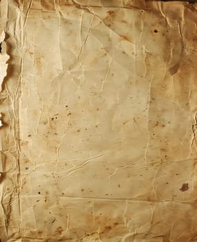 A rectangle of brown paper, with shades and tints of beige, showcasing history and a unique pattern. An artifact made of wood