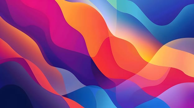 Dynamic waves of colorful gradients creating an abstract light display