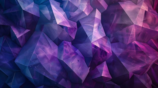 Abstract geometric shapes in various shades of purple and blue colors