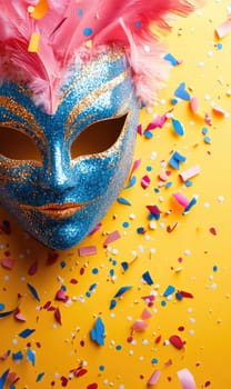 Joyous Purim: vibrant banner celebrating festive occasion, traditional themes of joy, costumes, community, inviting participation in lively festivities and the spirit of unity among friends, families