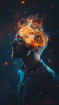 The creative minds innovative ideas are filled with fiery imagination