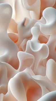 Abstract 3d background featuring smooth, flowing shapes in a harmonious composition, perfect for vertical designs and mobile wallpapers
