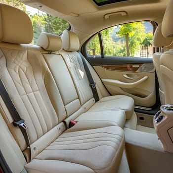 Enjoy the luxury of a personal vehicle with a sunroof in the back seat, complete with a comfortable car seat cover and a view out the window while cruising down the road