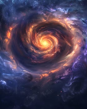 Swirling vortex nebula with vibrant colors and cosmic clouds, space backdrop