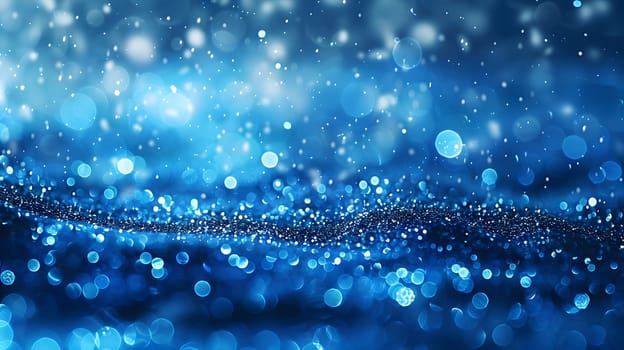 The liquid sky above appeared like a shimmering blue background with sparkles, resembling a fluid mix of water and moisture, with a hint of dew on the asphalt below