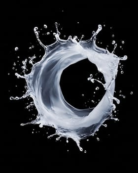 stunning water splash creates perfect circular motion, showcasing beauty and fluidity.