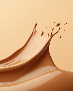 Creamy thick chocolate milk splash in mid air with smooth texture.