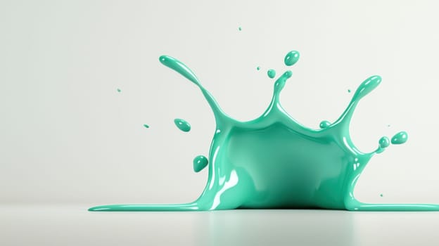 vibrant turquoise splash of liquid creates dynamic visual effect.