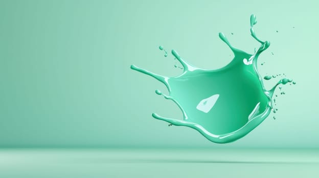 vibrant turquoise splash of liquid creates dynamic visual effect.