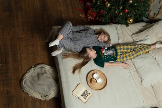 love positive happy celebration gift tenderness fun holiday family man new couple girl year bed