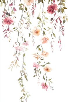 Flowers painted with watercolors on a white background. High quality photo