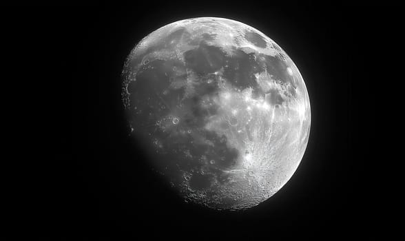 Fantastic supermoon on a dark sky background. Selective focus.