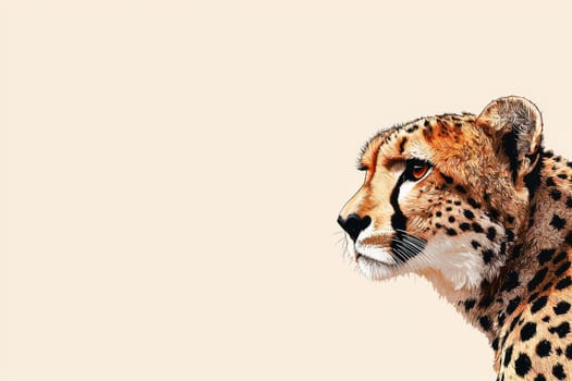 A striking portrait of a cheetah showcasing its intense gaze and beautiful fur, ideal for banners and wildlife-themed artwork. Perfect for nature lovers.