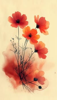 Vintage airy flowers on light background. Selective focus.