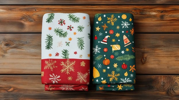 Discover elegant kitchen towels adorned with delightful Christmas designs and vibrant motifs for the holiday season